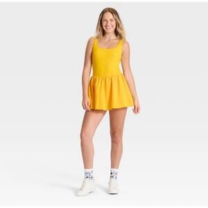 NEW Women's Game Day Active Dress Joylab Tennis Pickleball Dress Yellow